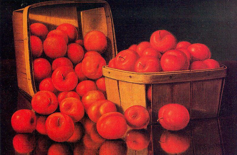 Prentice, Levi Wells Baskets of Red Plums Norge oil painting art